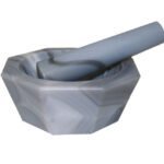 AGATE MORTAR & PESTLE (GREY)