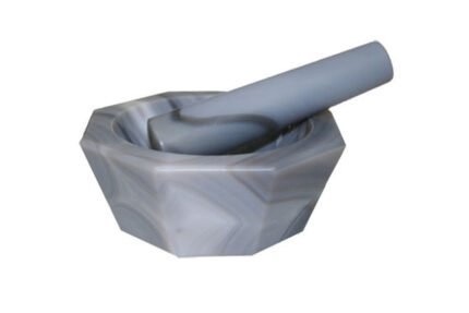 AGATE MORTAR & PESTLE (GREY)